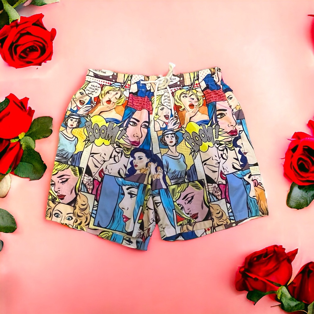 SHEIN “COMIC BOOK” DrawString Shorts